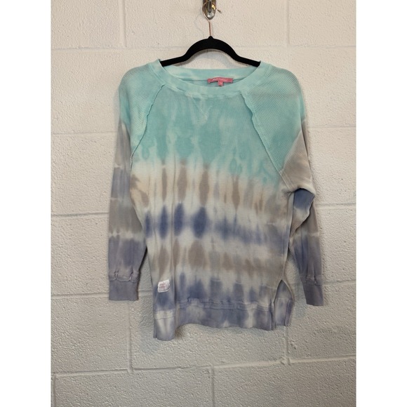 Simply Southern Tops - Simply Southern Waffle Knit Pullover M Tie Dye Long Sleeve Cotton Casual